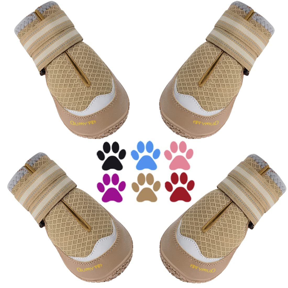 QUMY large dog boots with breathable mesh protect paws during sunny walks