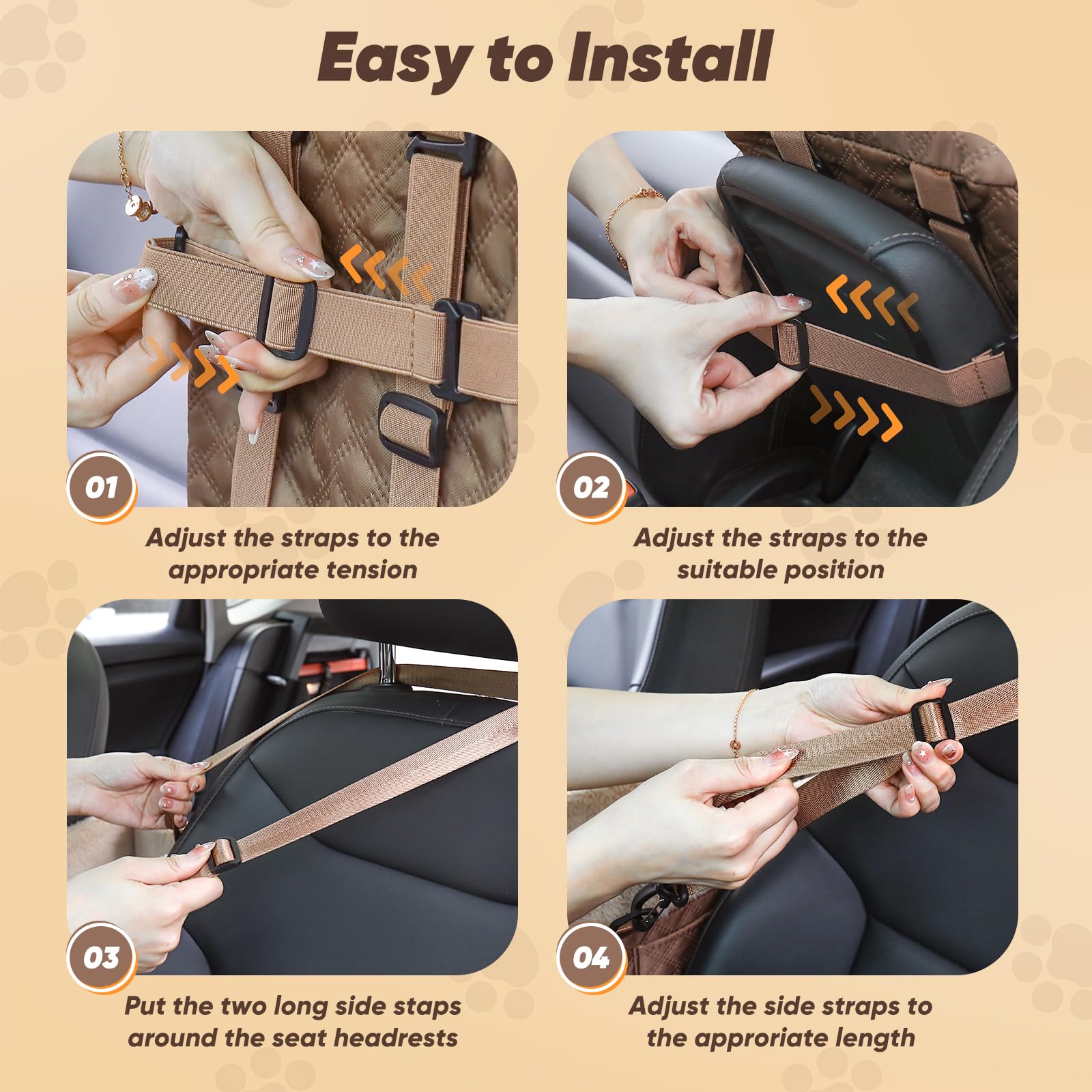 QUMY two-side pockets store toys and treats for easy access