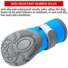 QUMY dog shoes with adjustable reflective straps for nighttime safety