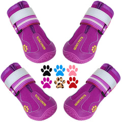 QUMY dog shoes large size side view for winter protection on snow