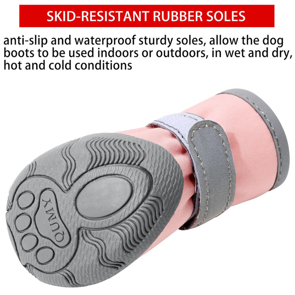 QUMY rubber sole provides traction on slippery floors and pavement.