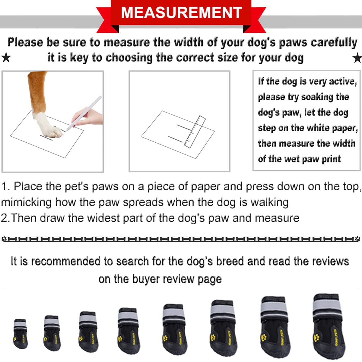 QUMY dog boots with rugged slip-proof soles for traction on terrain