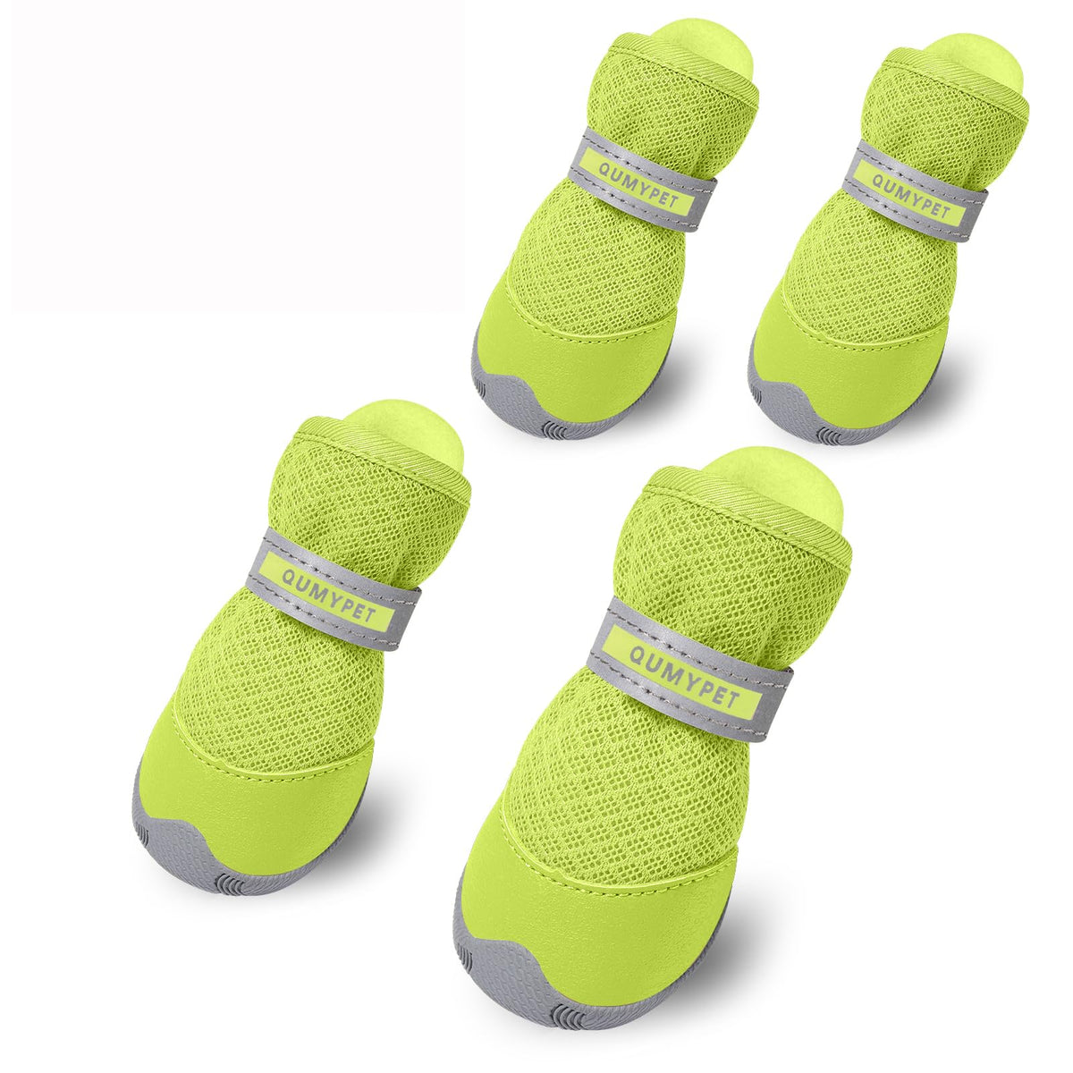 QUMY dog shoes with breathable mesh for summer walks and paw protection.