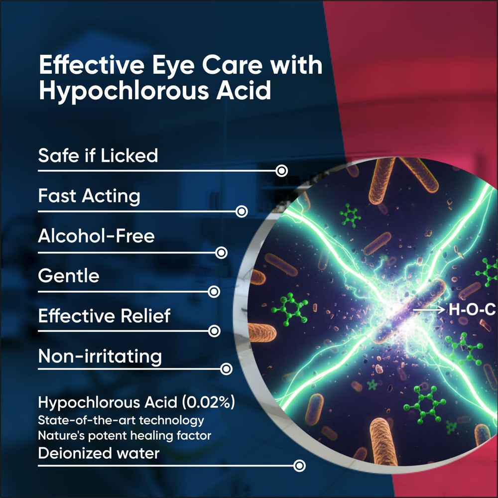 QUQU Natural Eyemycin HOCl ingredient icon signals gentle, effective care.