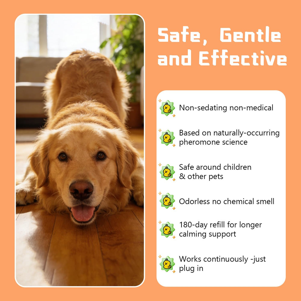 QUSUKO dog diffuser shows wide-area coverage up to 700 square feet for calm.