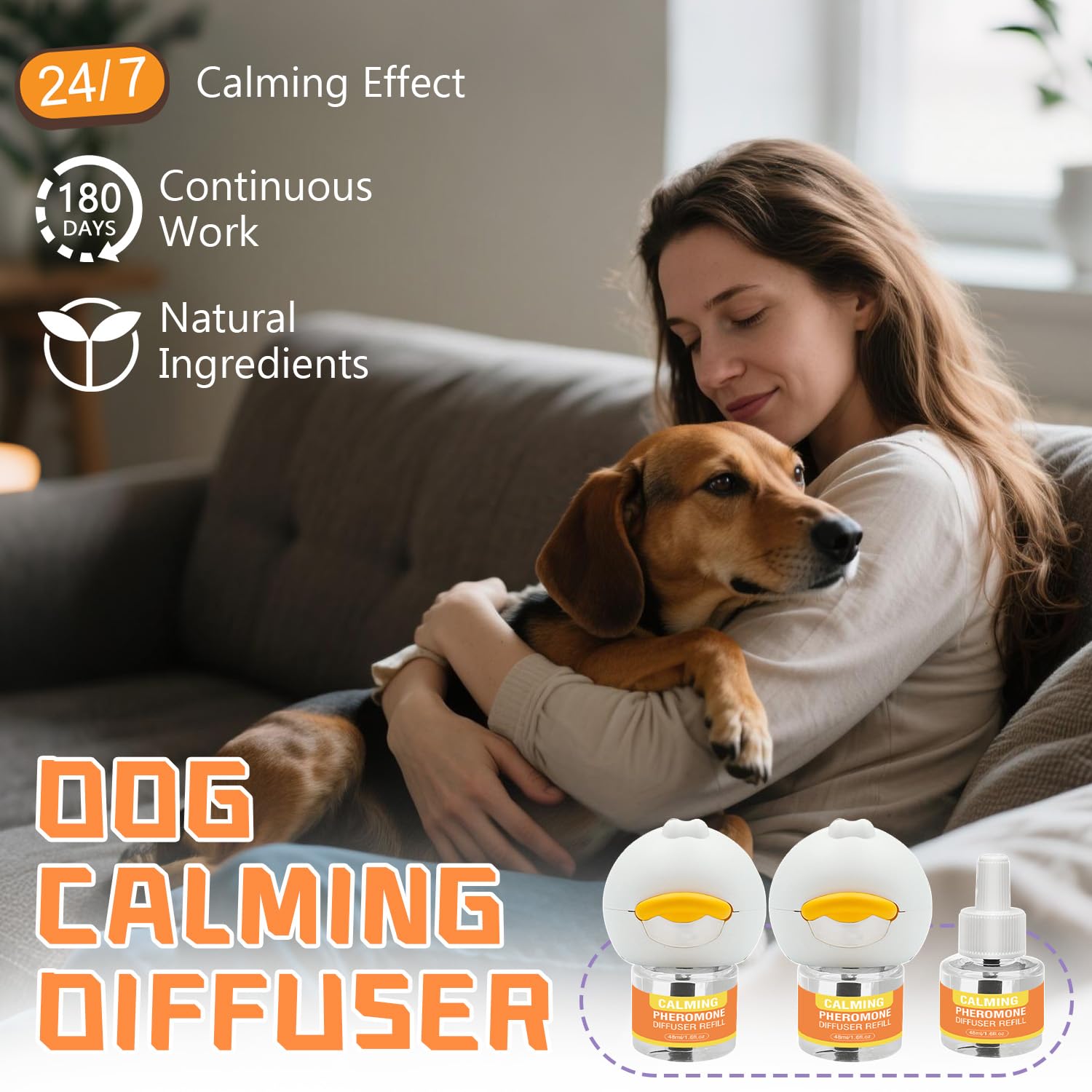 QUSUKO dog pheromone diffuser refill bottles set of six ready for easy replacement.