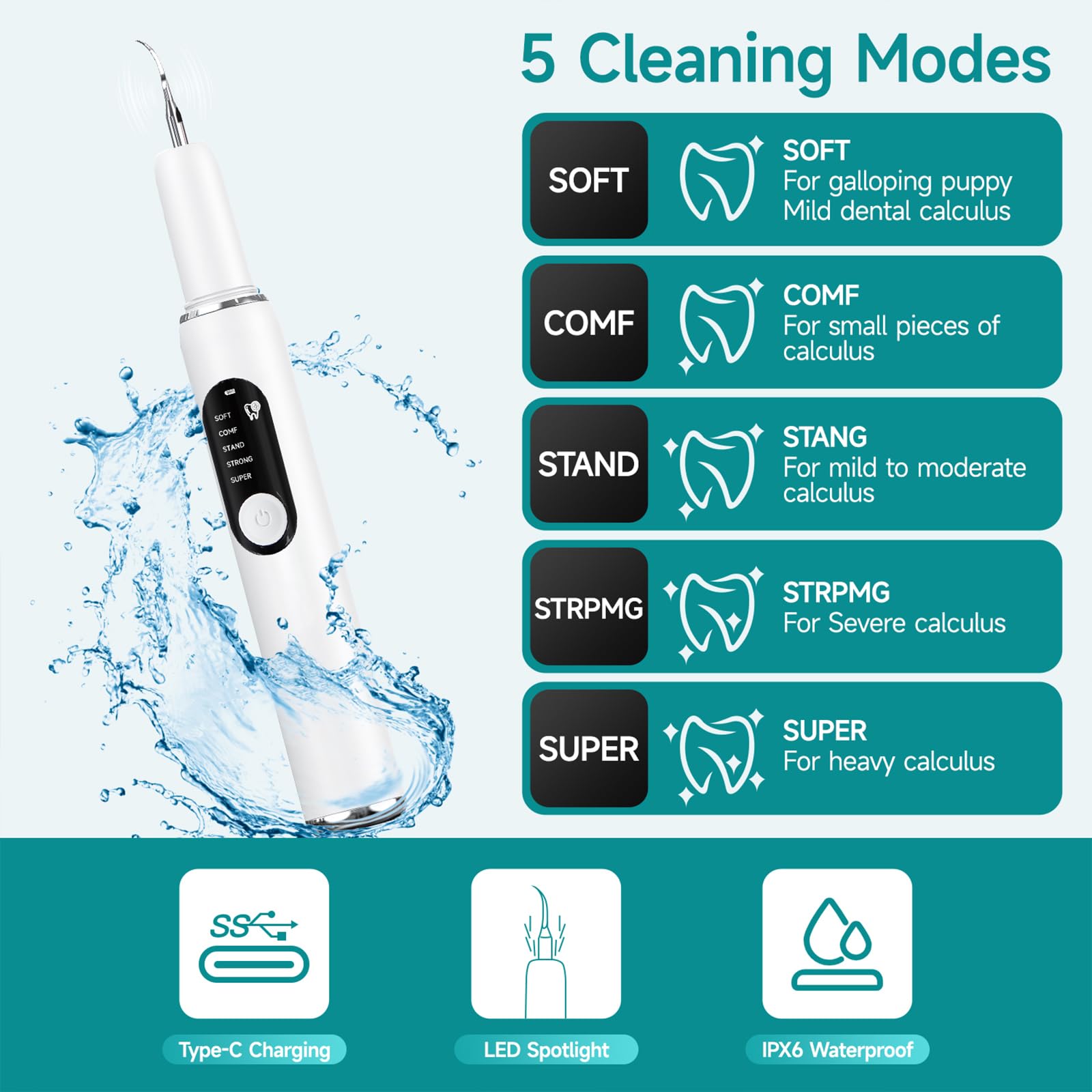 QVKHPCL complete dog dental kit includes ultrasonic remover and toothbrush set