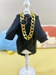 QWINEE small dog wearing pullover hoodie for warm, comfortable strolls.