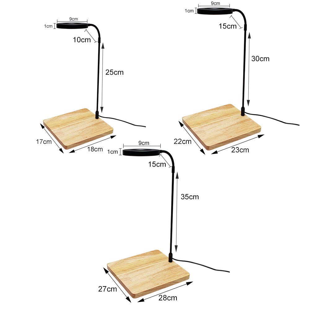 QWLWBU bamboo-board LED light adds natural style for desk or terrarium.