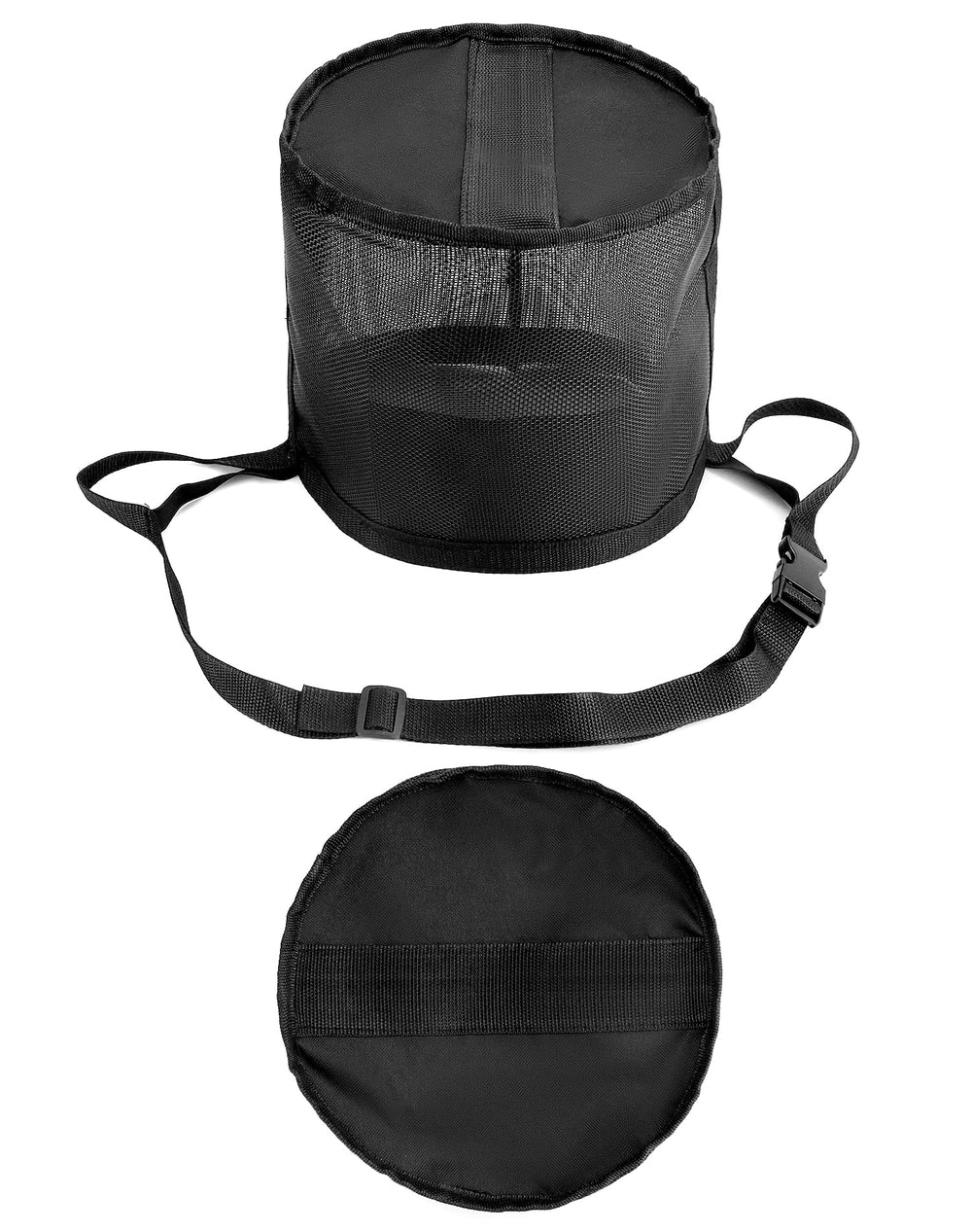 QWORK feed bag shows comfortable nose pad for gentle muzzle fit during feeding.