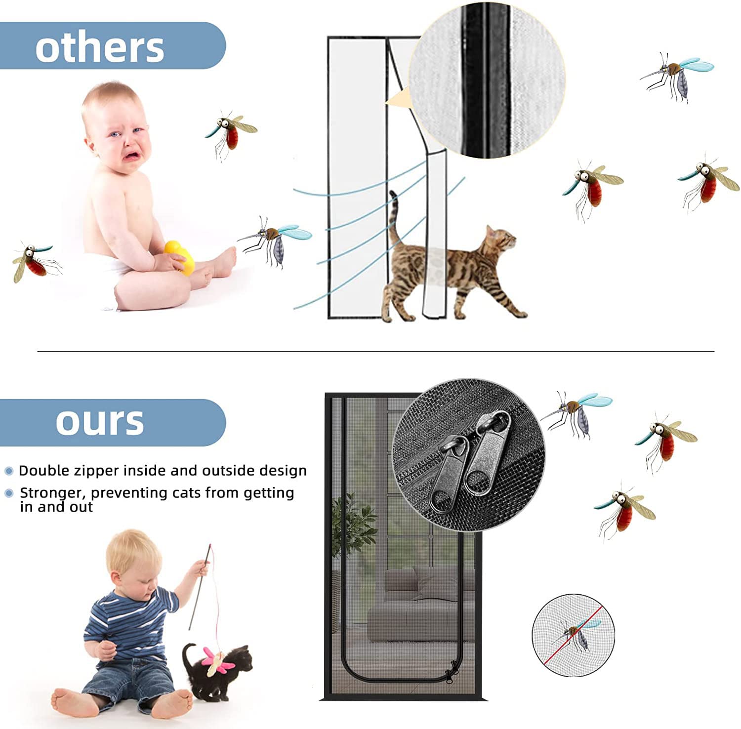 QWR dual-zipper design enables controlled pet introductions and separation.