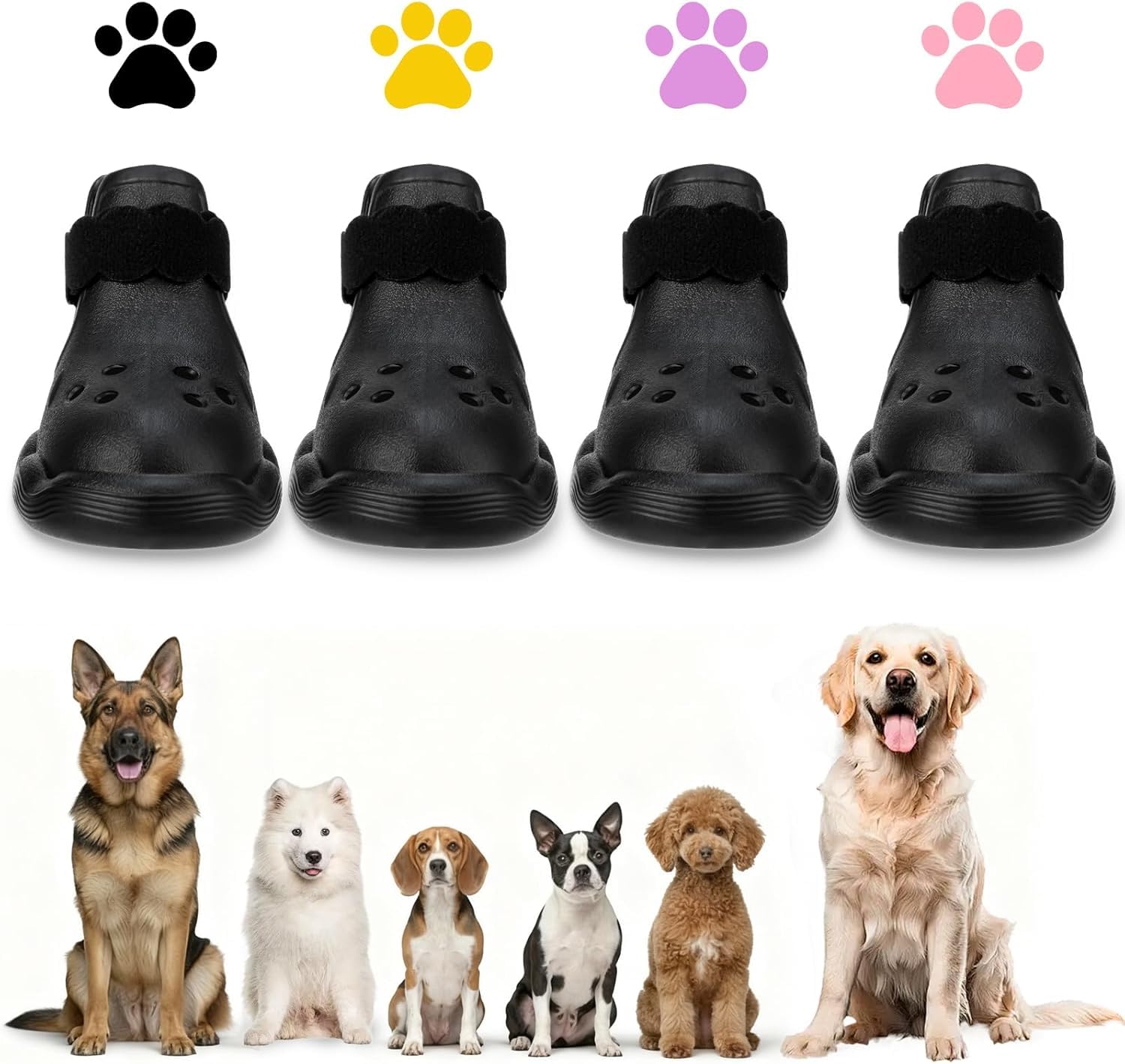QXAPA dog shoes protect paws on hot pavement with breathable, non-slip comfort.