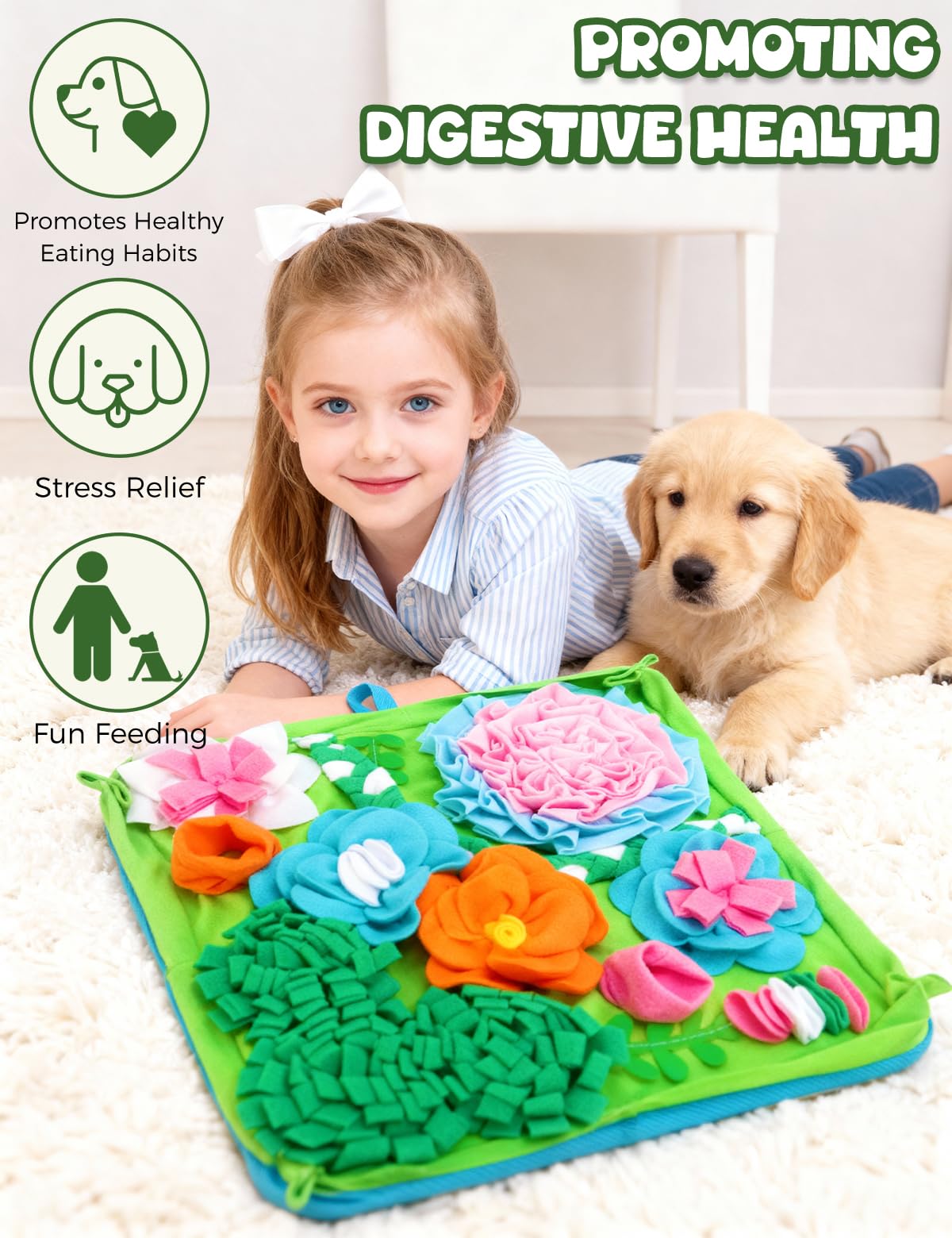 Qxsnuvvlg Snuffle Mat non-slip base prevents sliding during meals