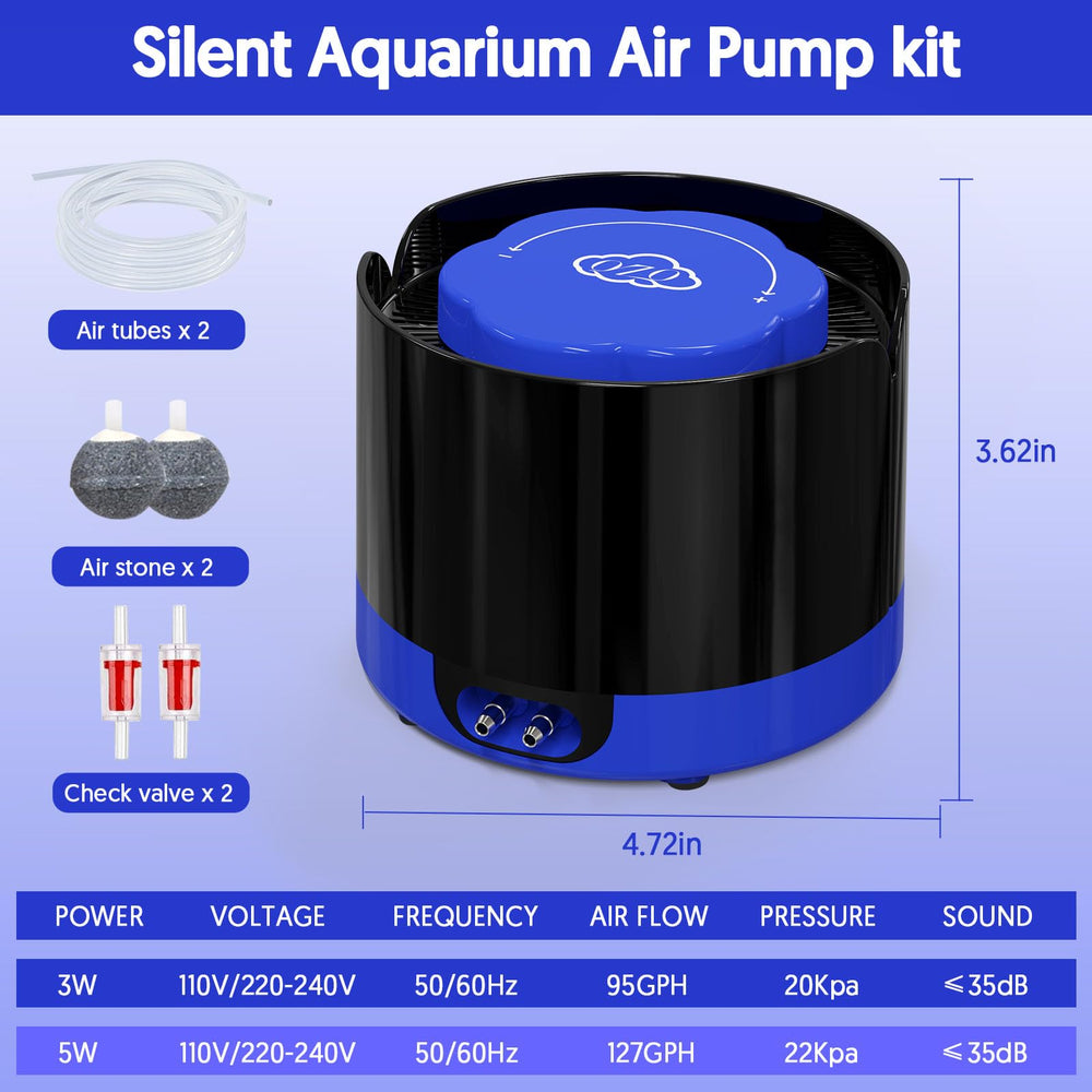 QZQ Aquarium Air Pump suitable for up to 80-gallon tanks.