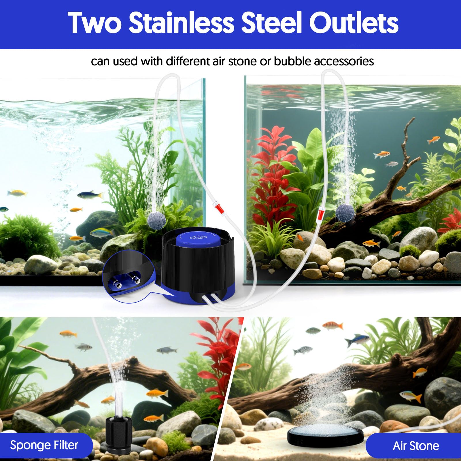 QZQ accessories pack including tubes, stones, and valves.