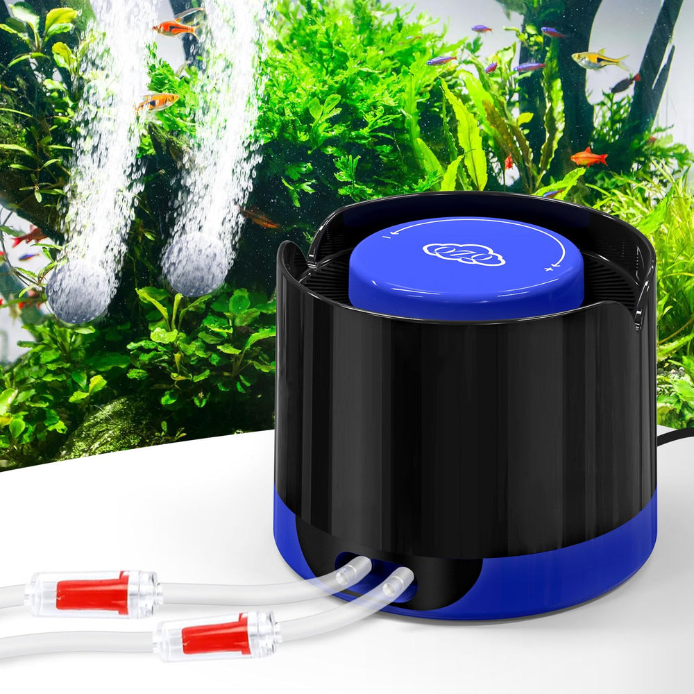 QZQ aquarium air pump dual outlets for efficient tank aeration.