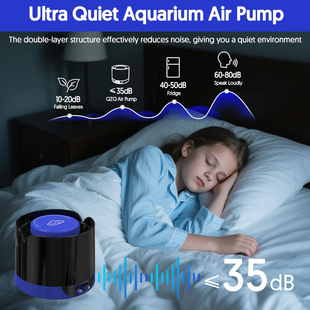 QZQ air pump top adjustment knob to control airflow.