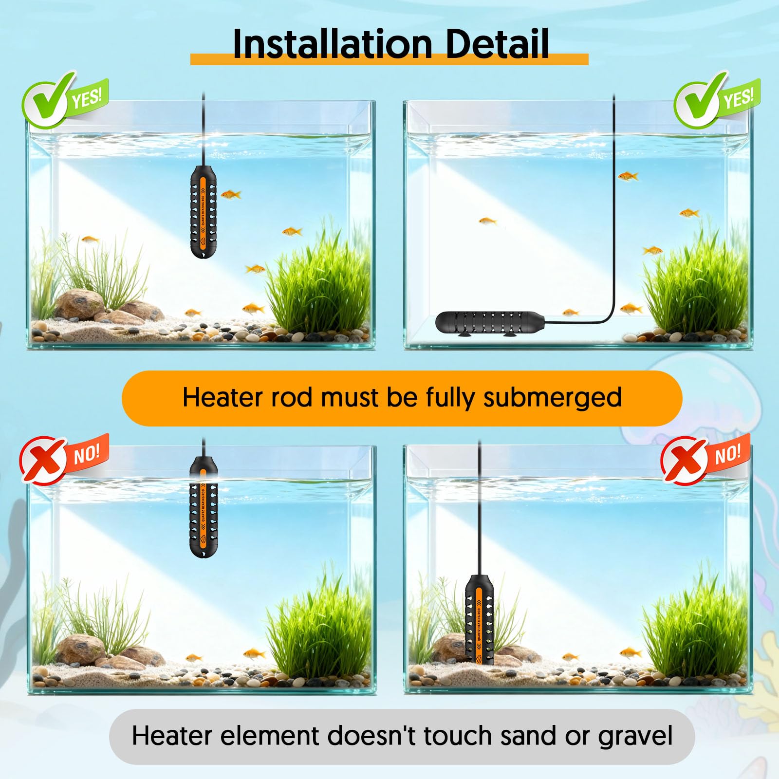QZQ heater in a 3-5 gallon tank setup