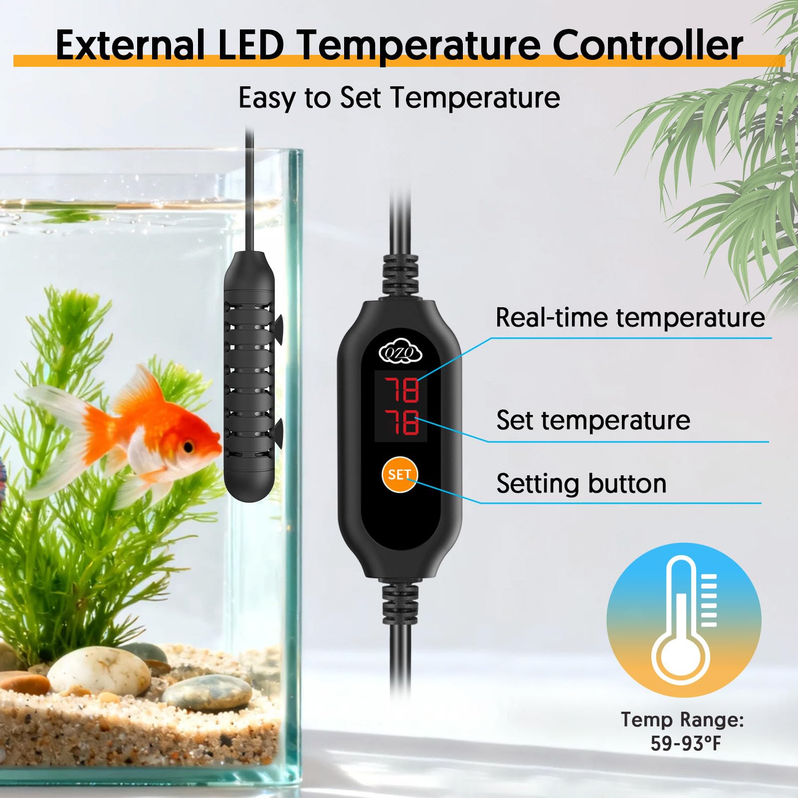 QZQ heater shown with external controller for flexible monitoring setup