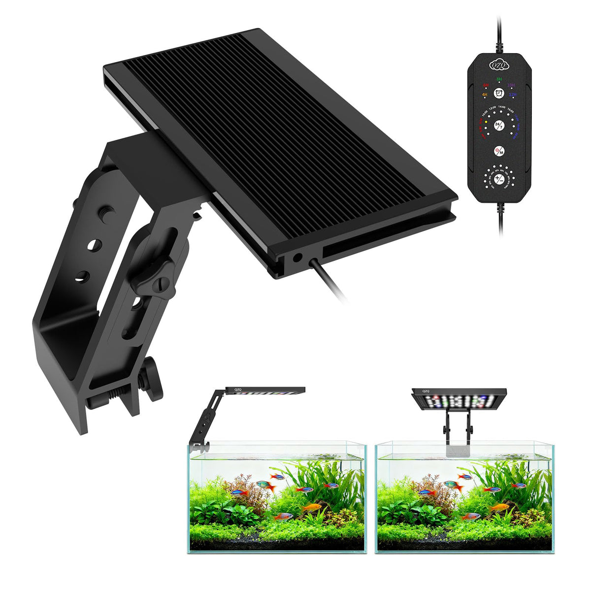 QZQ Fish Tank Light clip-bracket adjustment for precise coverage