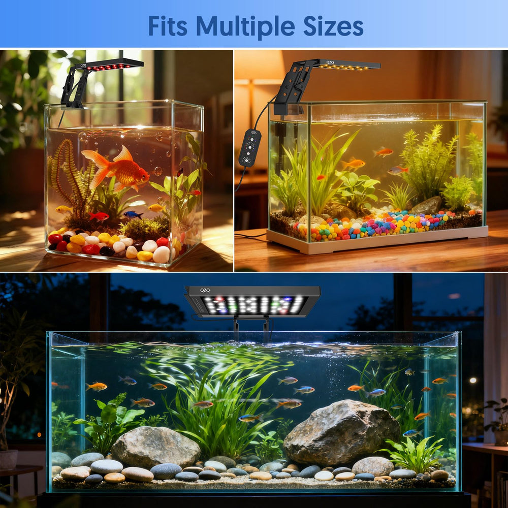 QZQ Fish Tank Light clip-on design fits 10-20 gallon tanks