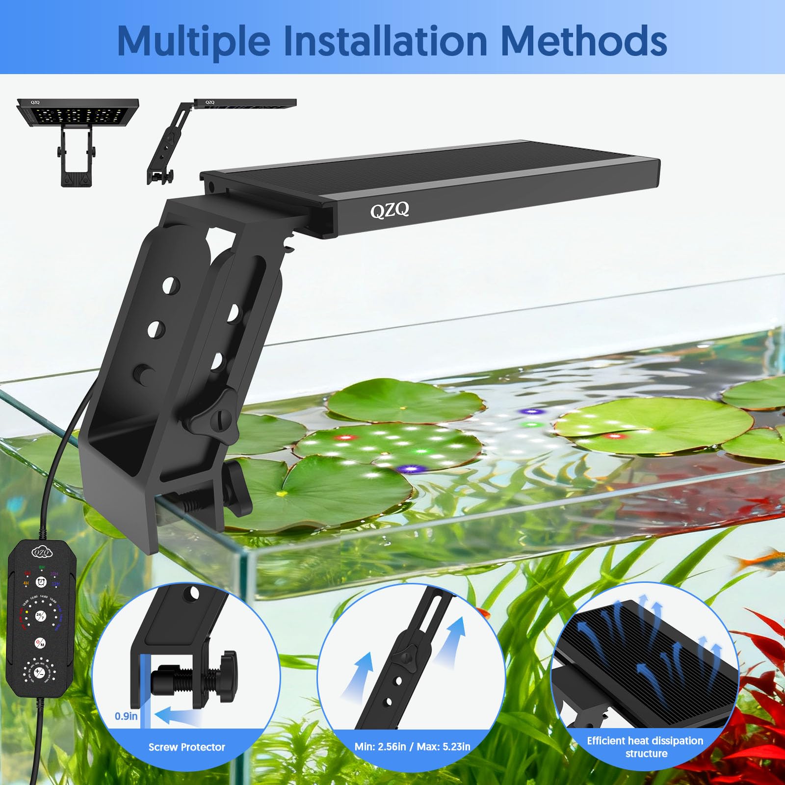 QZQ Fish Tank Light memory function resumes settings after power loss