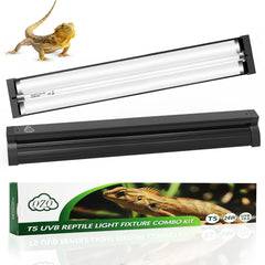 QZQ T5 UVB light fixture setup demonstrates easy installation and full terrarium coverage.