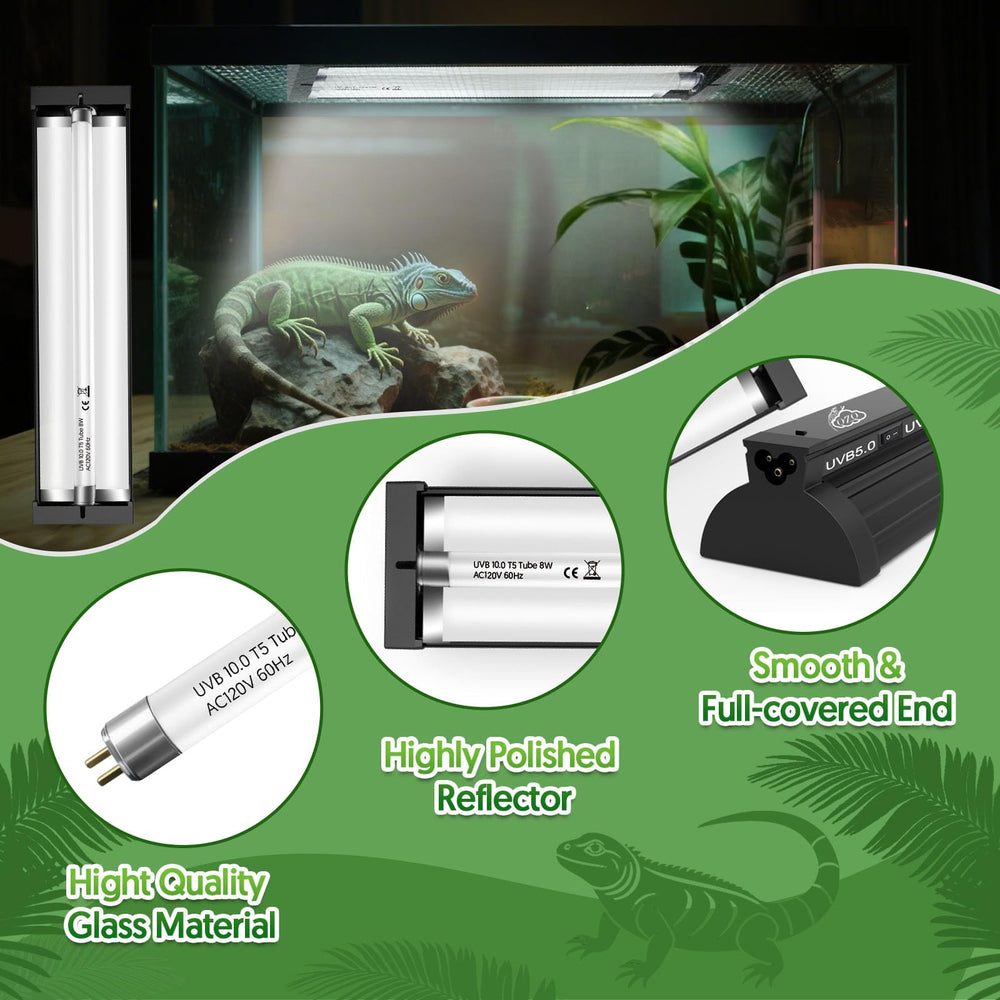 QZQ T5 UVB fixture curved reflector for high output illumination.