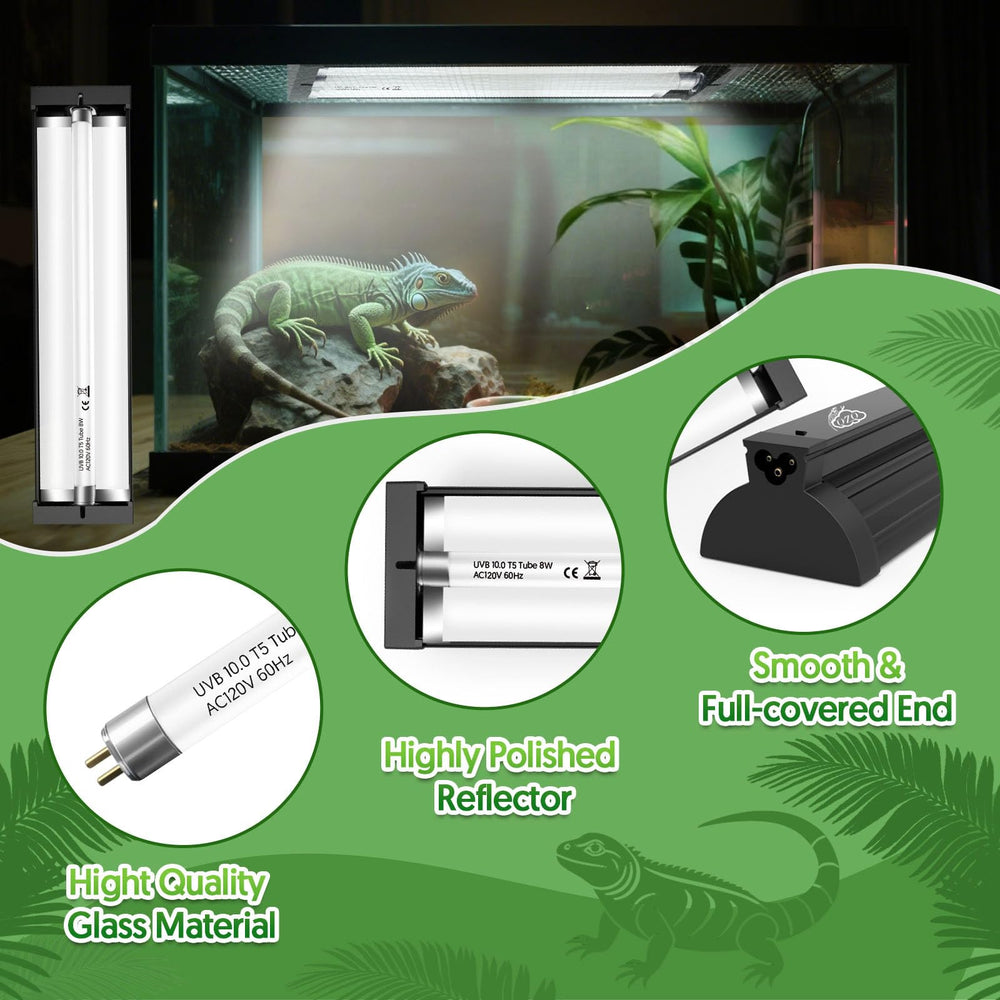QZQ terrarium install UVB fixture ready for mesh or wooden enclosure