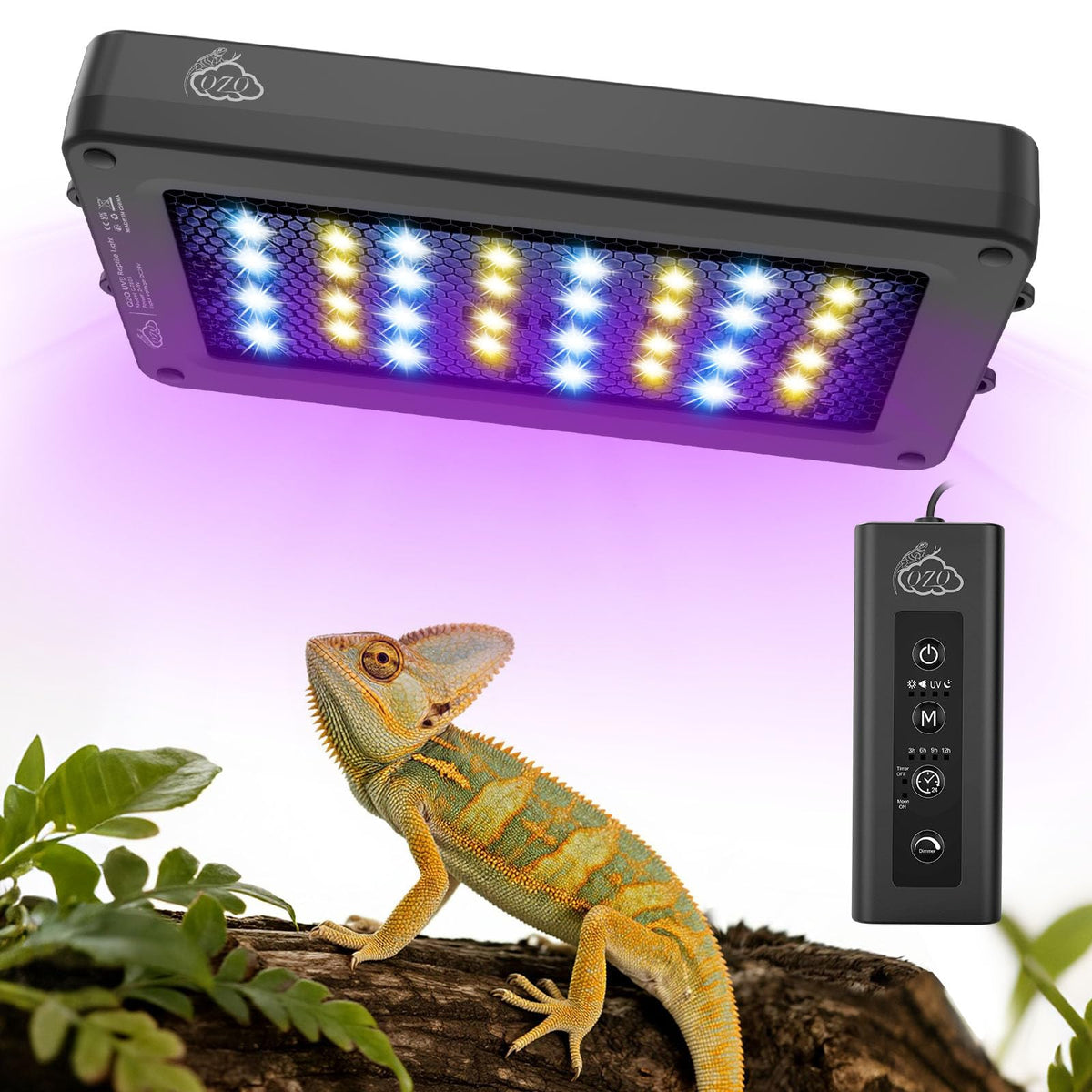 QZQ UVB reptile lamp dimming control for customizable light cycles