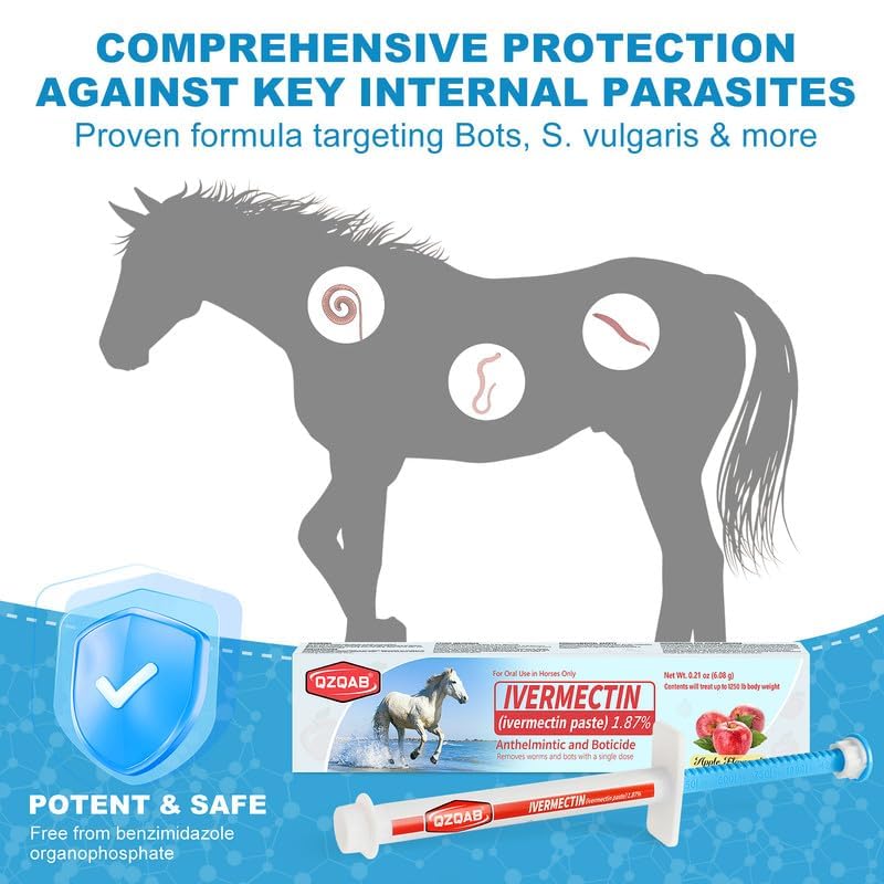 QZQAB ivermectin paste 0.21 oz per tube supports weight-based dosing