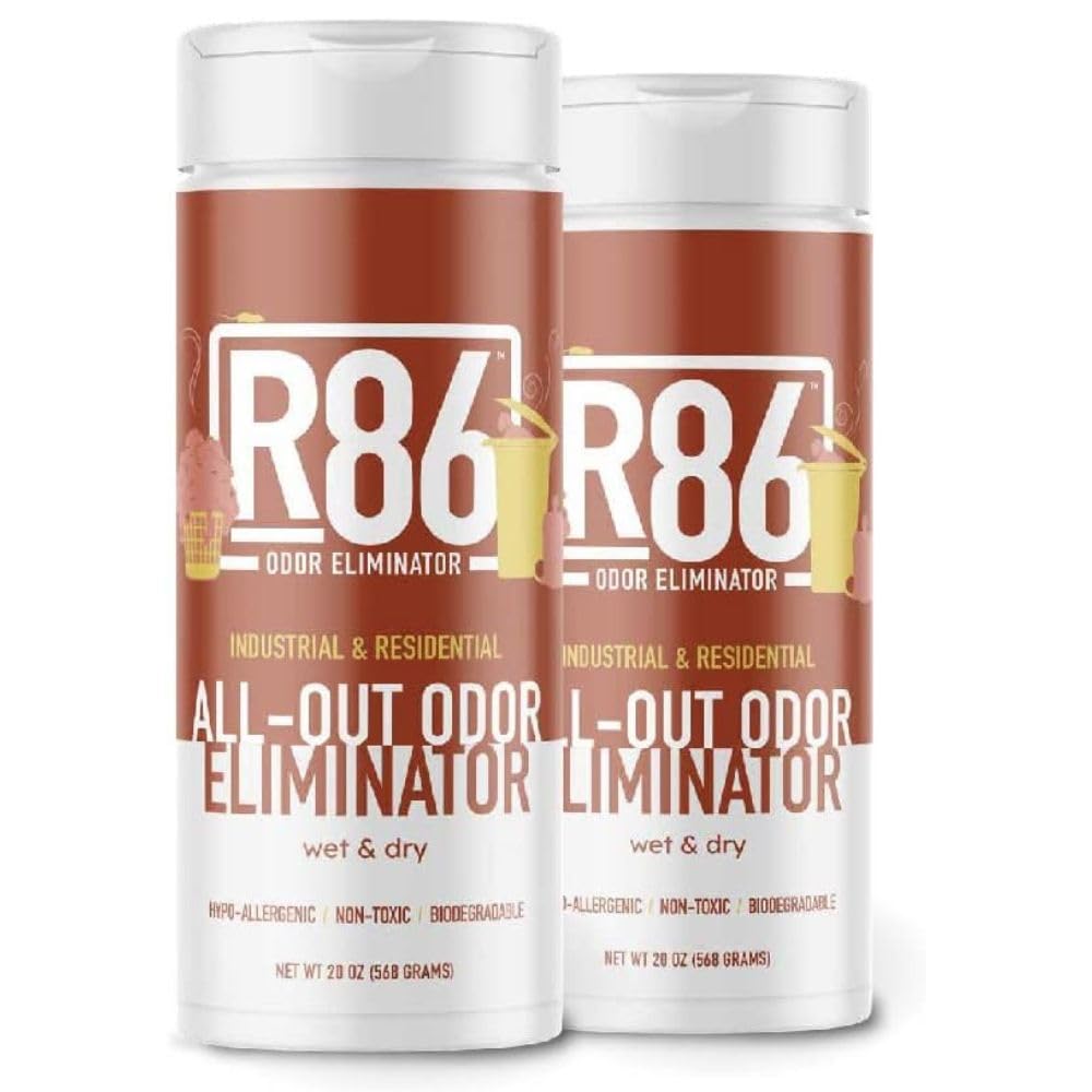 R86 Industrial Odor Eliminator container demonstrates versatile odor control for tough spaces.