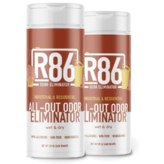 R86 Industrial Odor Eliminator container demonstrates versatile odor control for tough spaces.