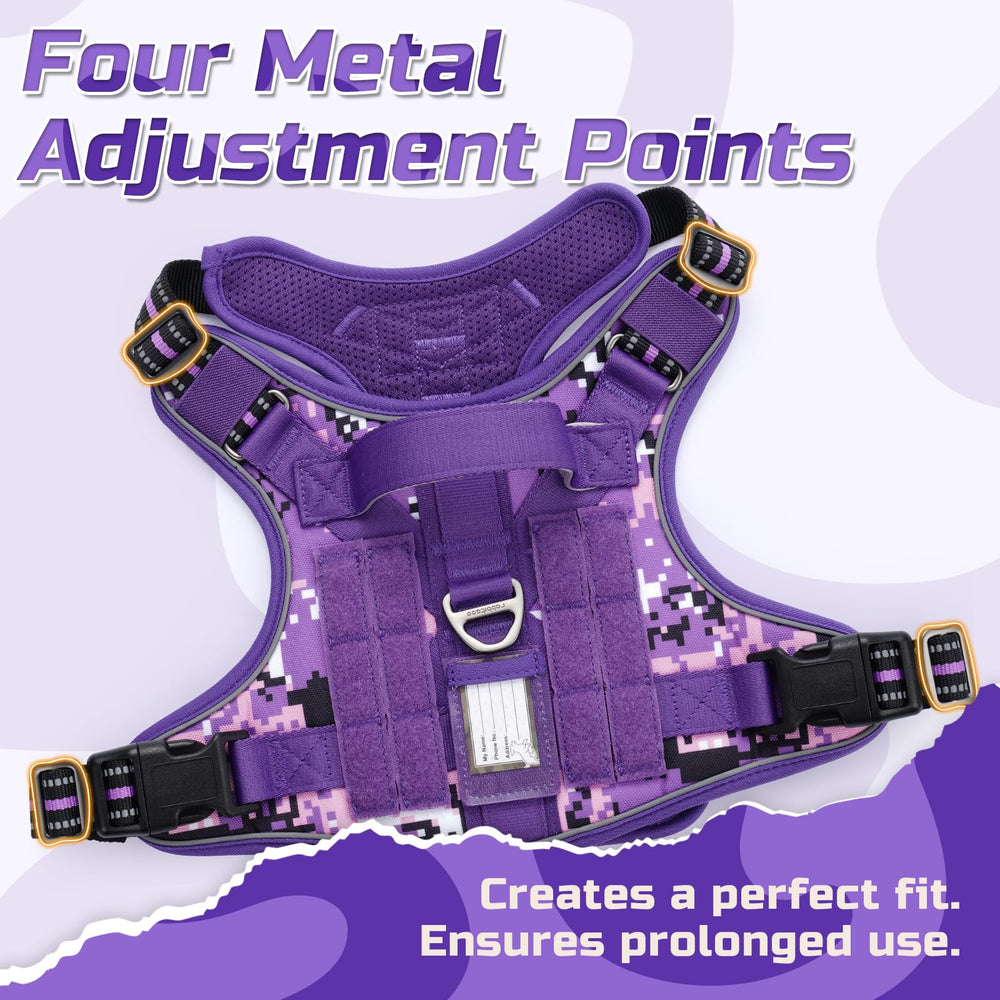 Rabbitgoo adjustable 4-point harness provides a snug fit for dogs