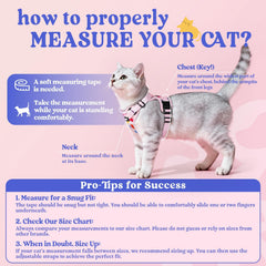 Rabbitgoo cat harness back D-ring leash clip for secure control.