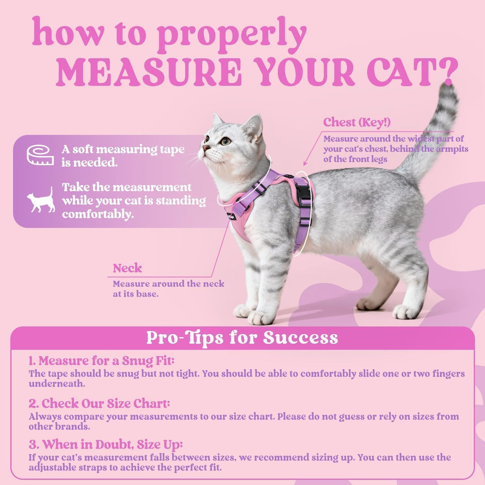 Rabbitgoo cat harness features breathable air-mesh to keep your cat cool.