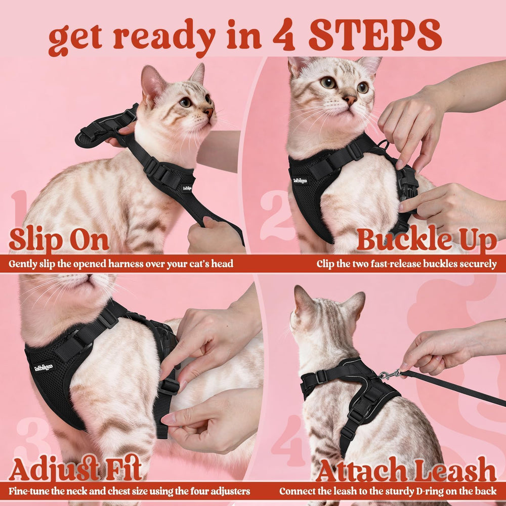 Rabbitgoo cat harness supports indoor moments and outdoor exploration with versatility.