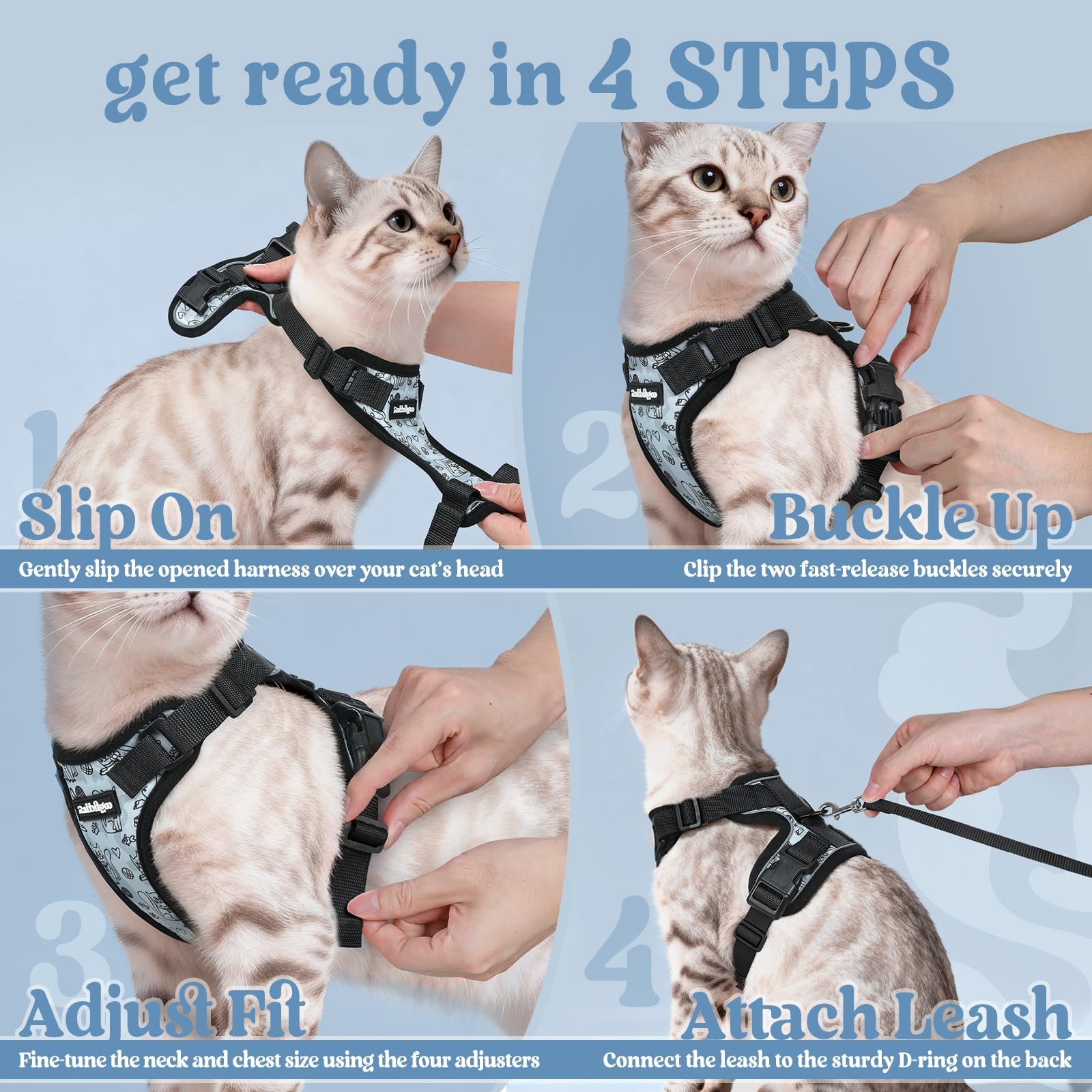 Rabbitgoo 4.9 ft leash included for flexible outdoor exploration.