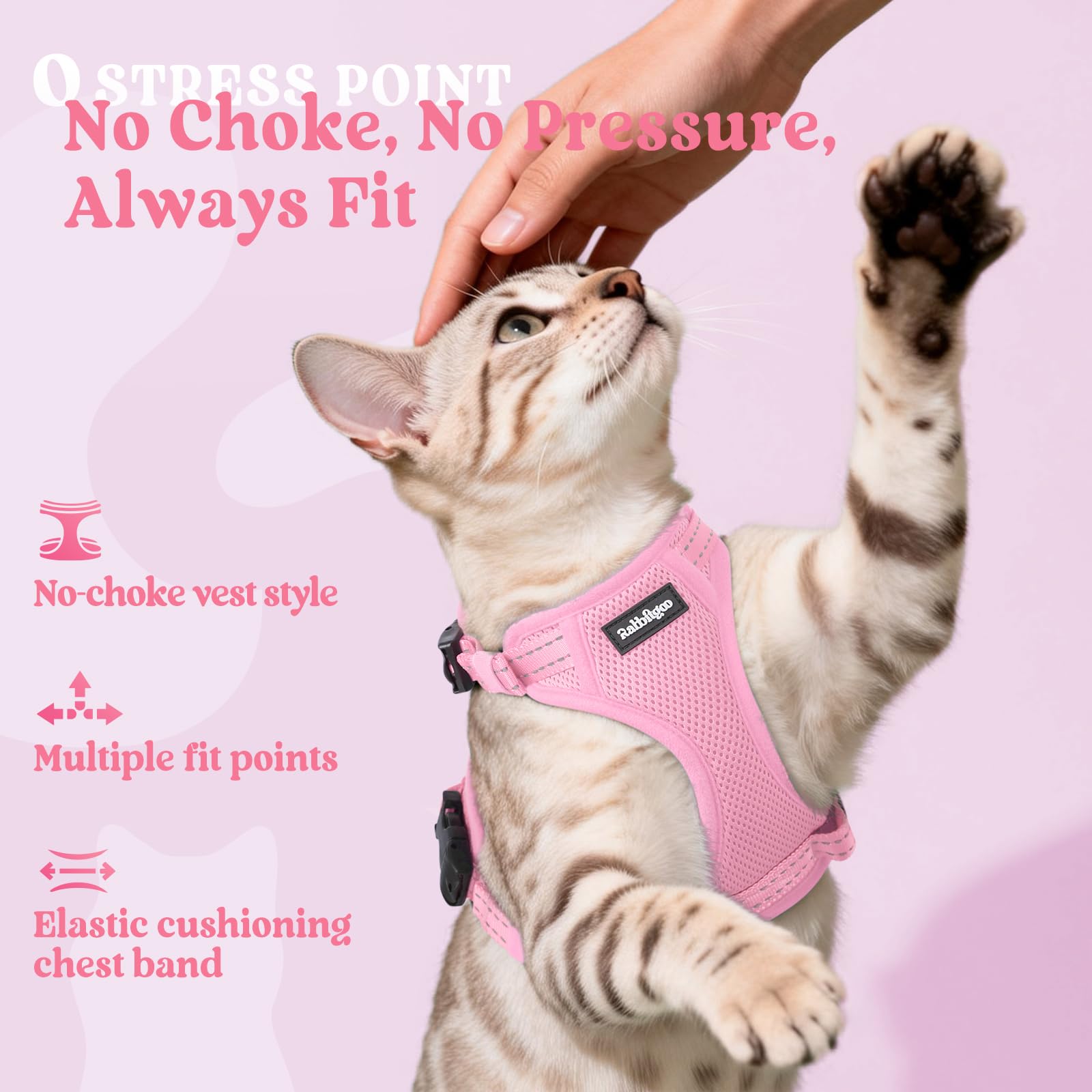 Rabbitgoo neck and chest adjustment feature for a custom fit