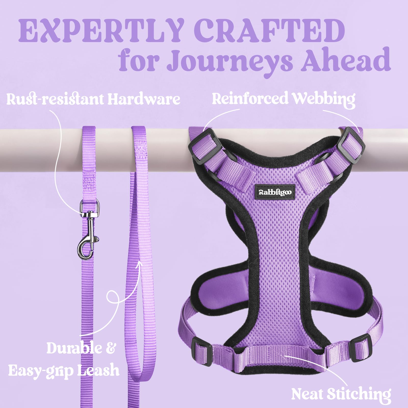 Rabbitgoo harness overhead slip-on design for easy fitting