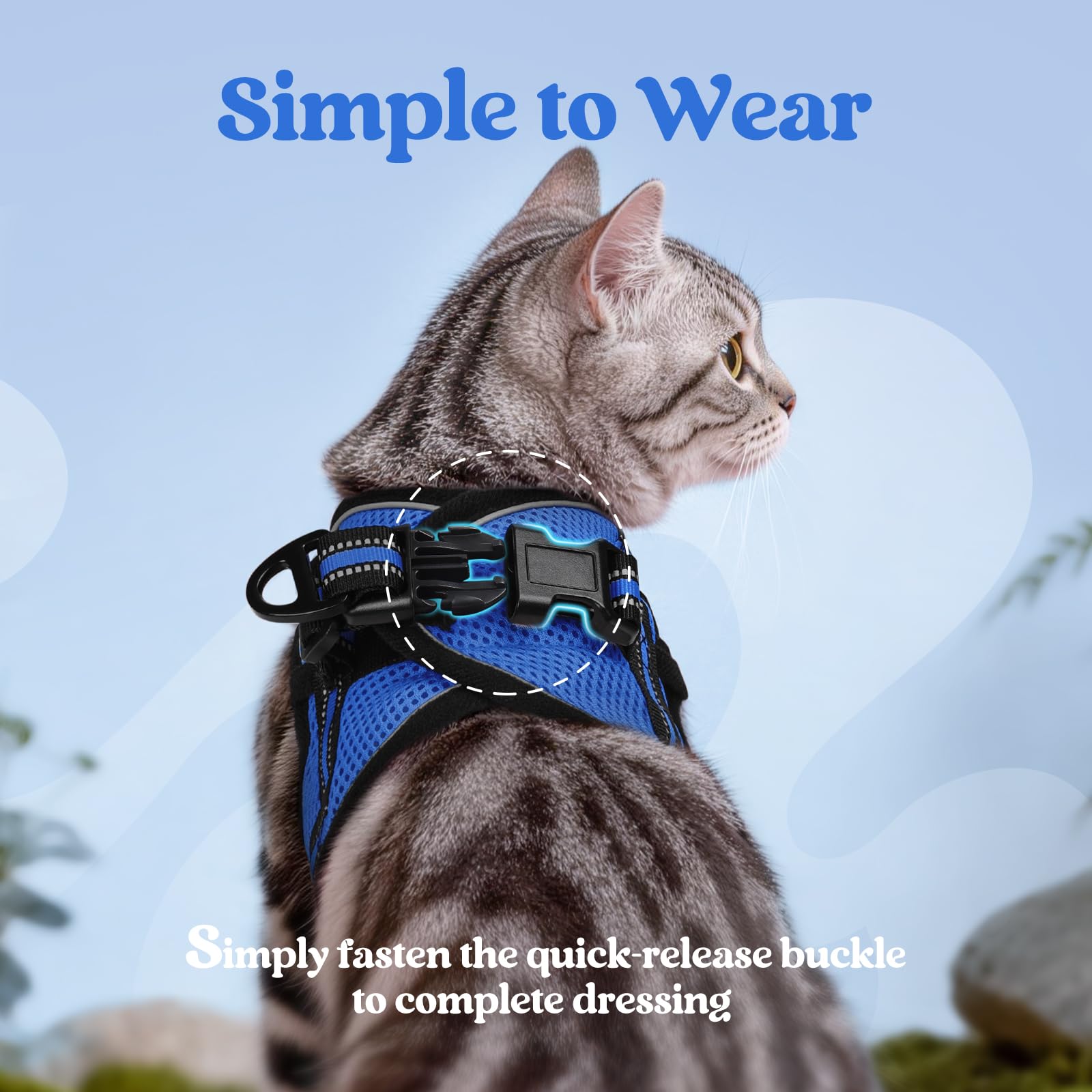 Rabbitgoo quick-release buckle provides secure, easy on/off