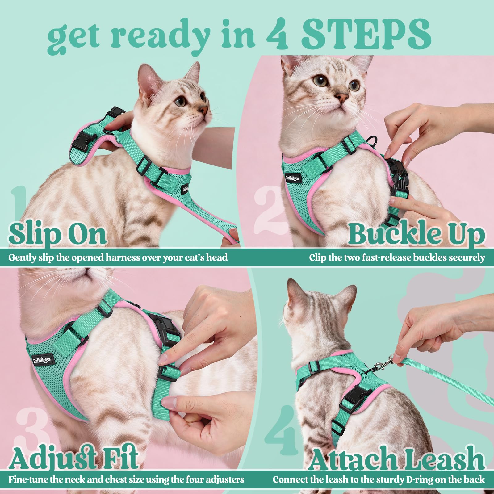 Rabbitgoo quick-snap buckles enable easy on-off in seconds.