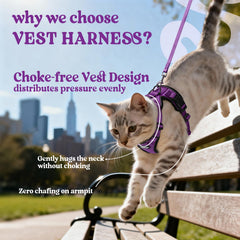 Rabbitgoo cat harness reflective strips boost visibility for day and night outings.