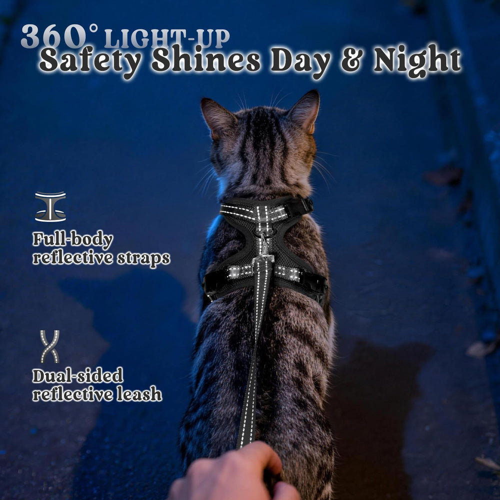 Rabbitgoo cat harness reflective strips for better visibility at dusk