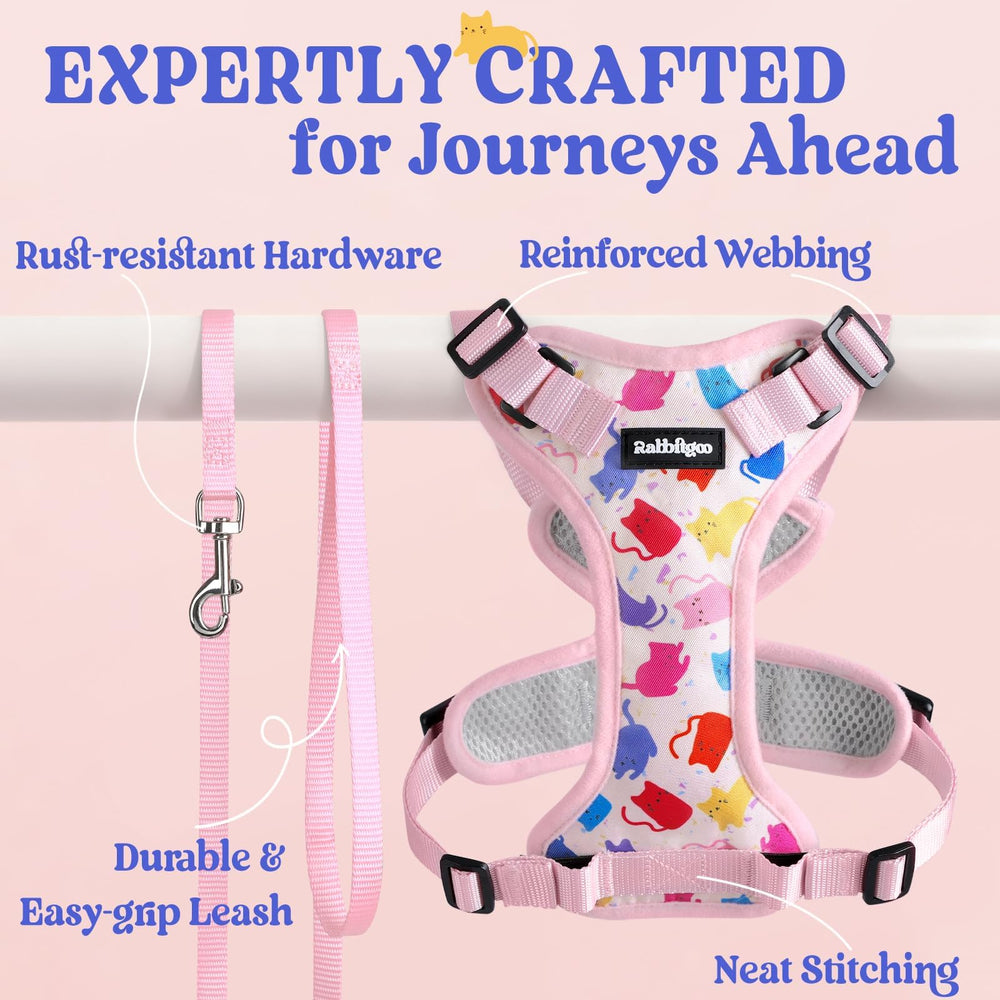 Size chart helps ensure a perfect fit for Rabbitgoo harness.