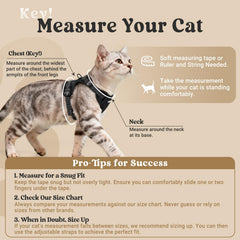 Rabbitgoo cat harness with three adjustable buckles for secure fit