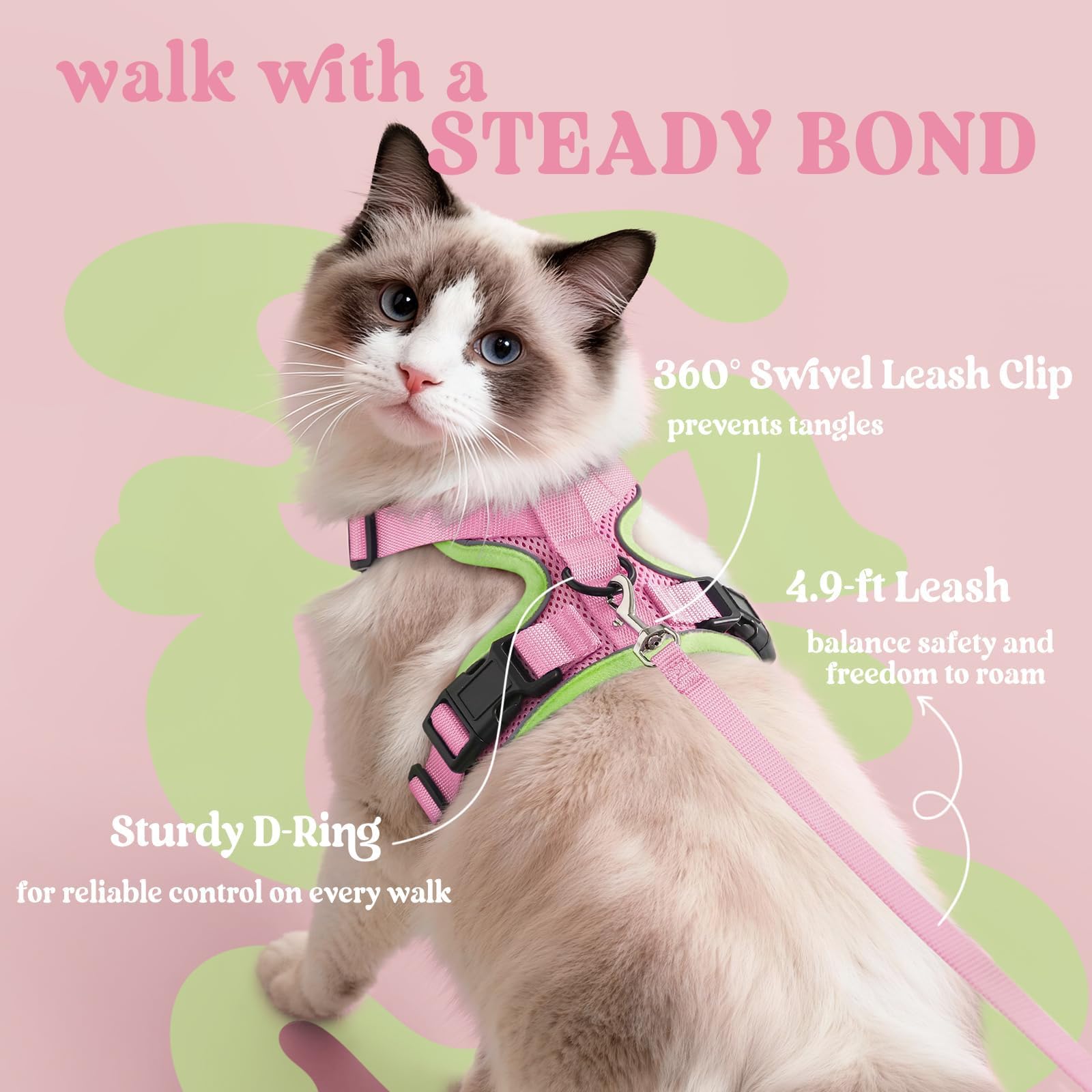 Rabbitgoo 4.9ft leash included for comfortable, controlled walks
