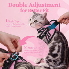 Rabbitgoo cat leash 59-inch length for relaxed outdoor strolls.