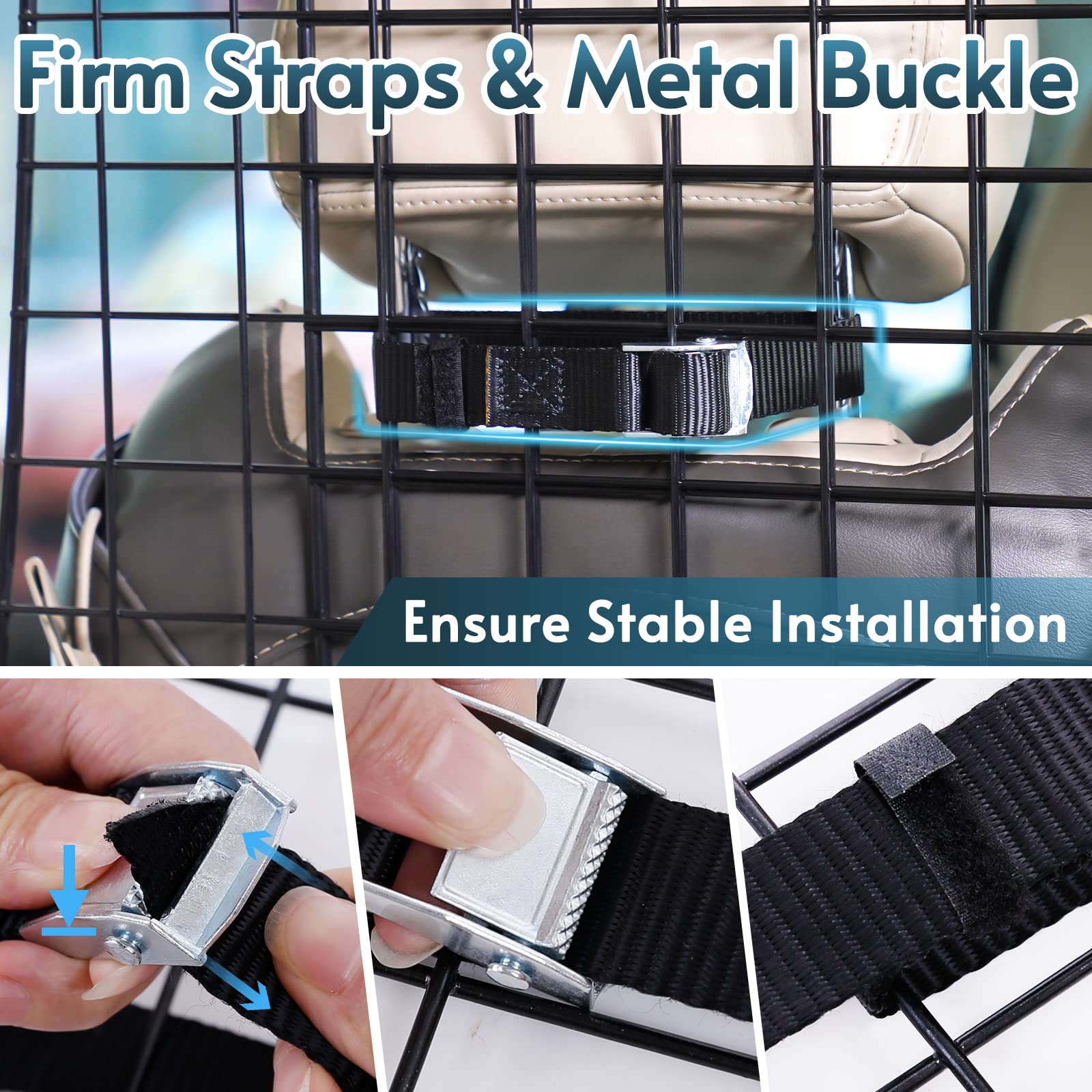 Rabbitgoo dog barrier headrest mount installation for quick, tool-free setup