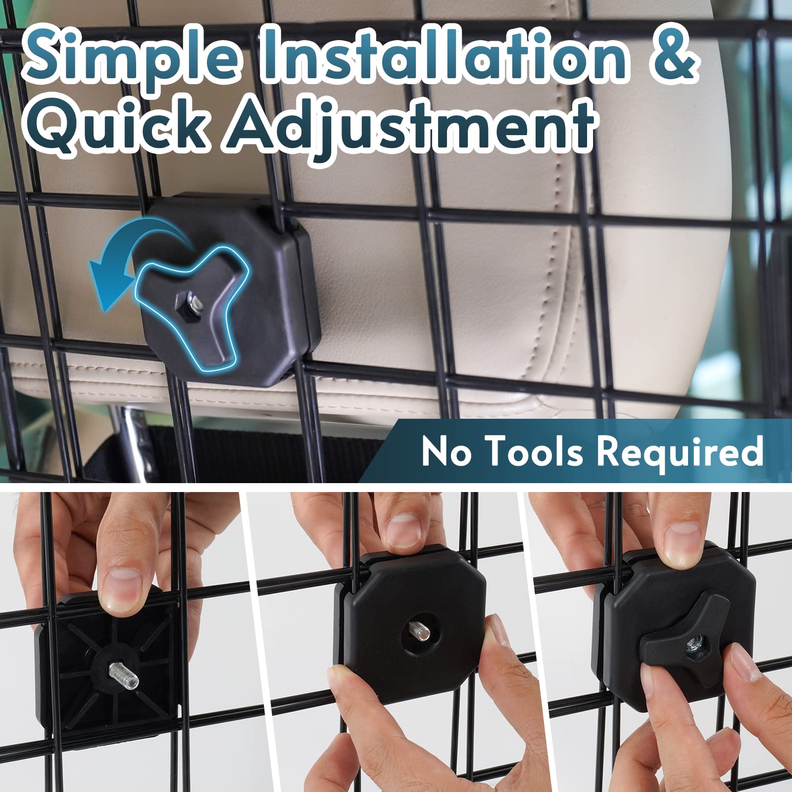 Rabbitgoo barrier straps and grips enable secure backseat mounting